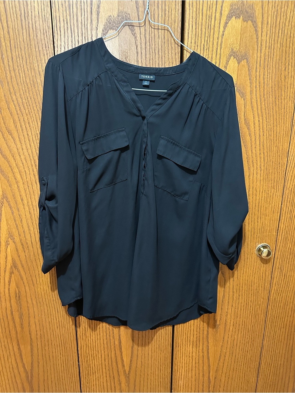 torrid Black Split-Neck Tunic Blouse